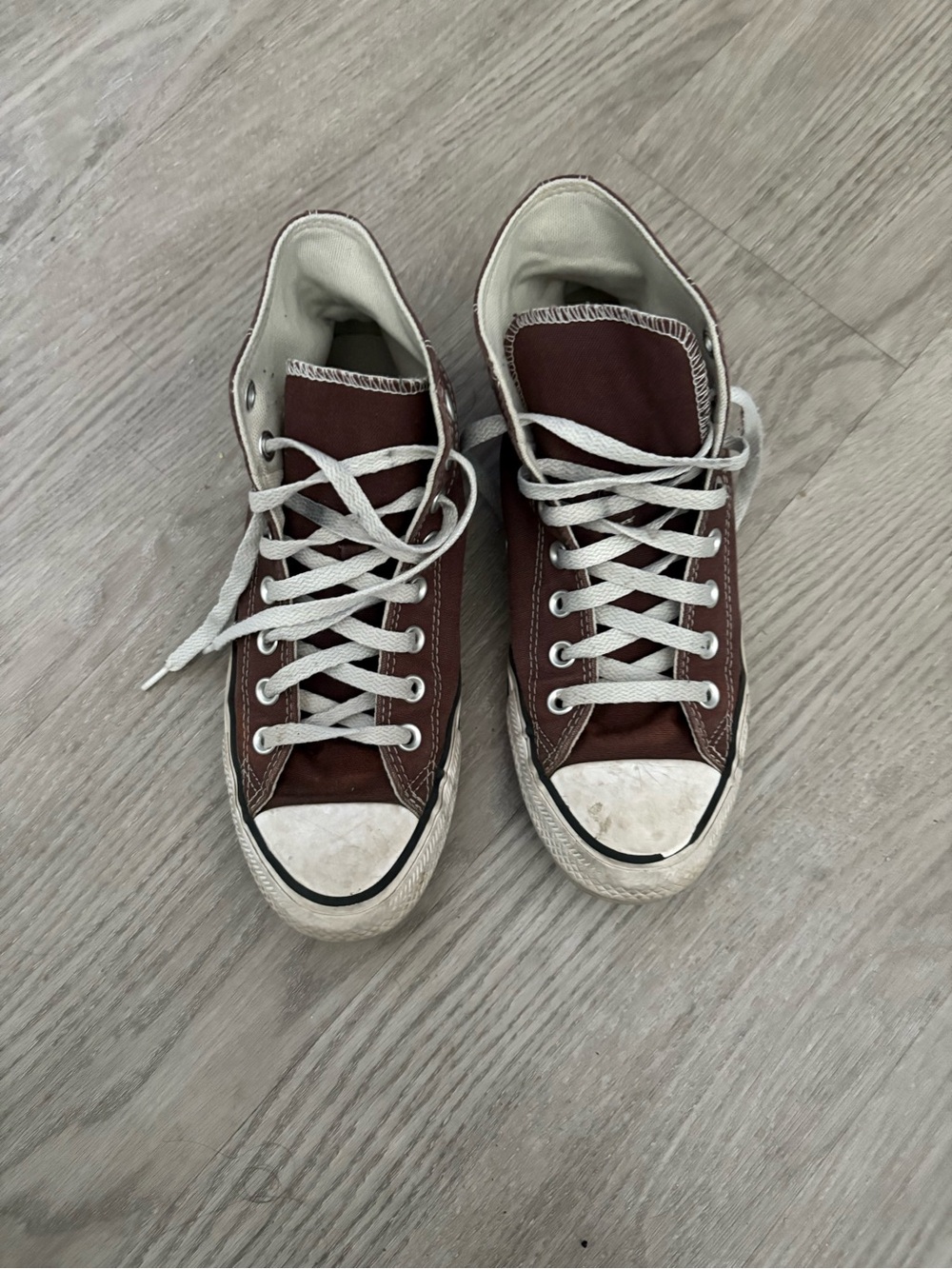 Converse Men's High-Top Sneakers in Brown and White